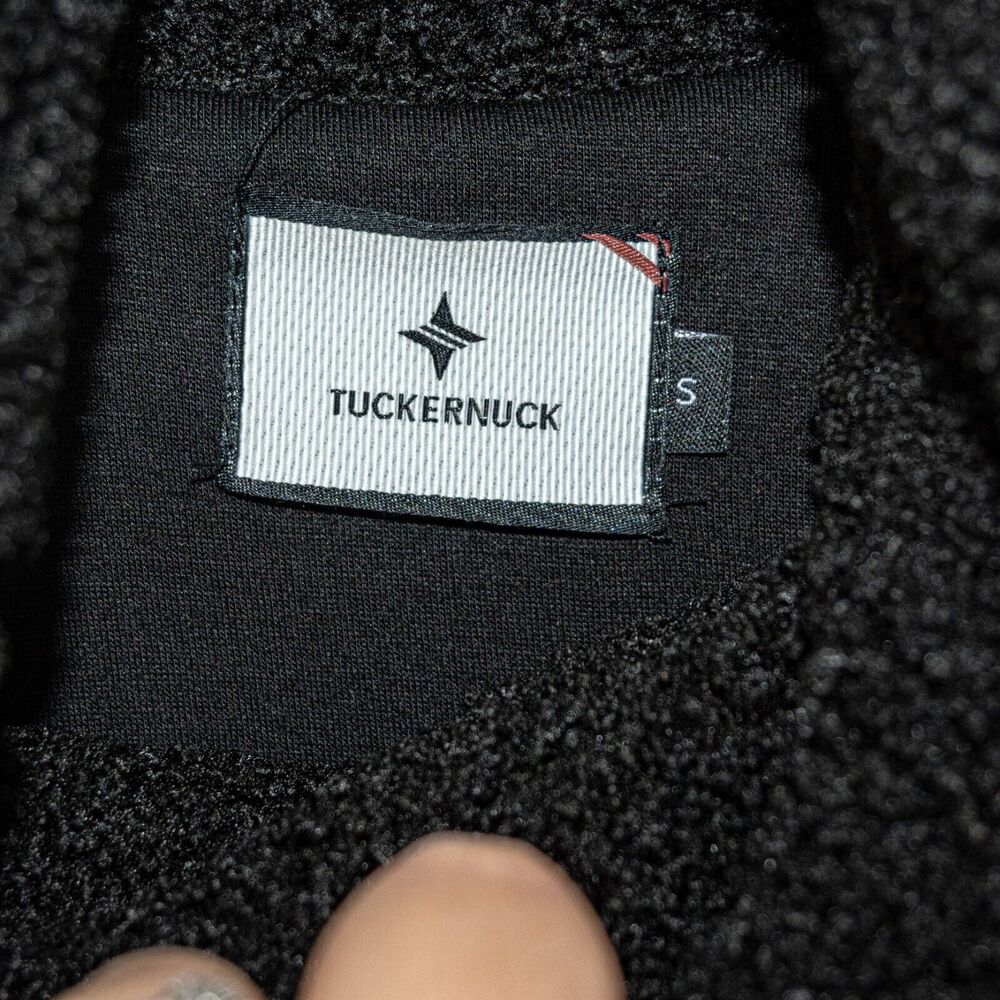 TUCKERNUCK Black Teddy Fleece Rollins Funnel Neck Sweater Sz Small - Picture 3 of 8